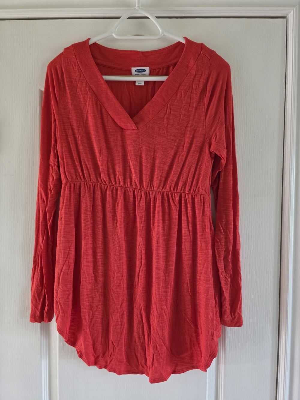 Old Navy Maternity Deep Pink V-Neck Long-Sleeve Tunic